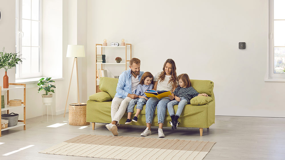 family sitting and spending time together